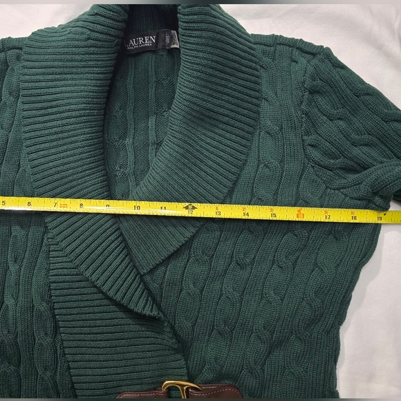 Ralph Lauren Black label Cotton Shawl Collar Sweater buckle size Medium - Picture 9 of 14